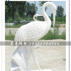 白色仙鶴雕塑，石雕仙鶴雕塑，漢白玉仙鶴