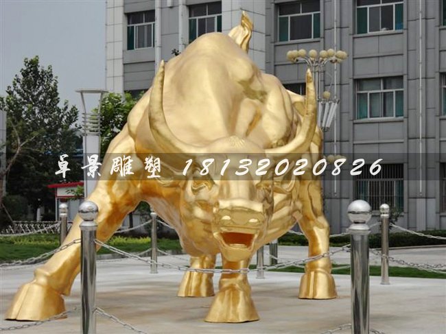 金牛雕塑，鑄銅金牛雕塑，貼金銅牛