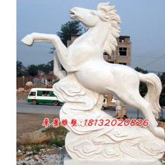 石雕馬，漢白玉小馬雕塑，奔馬雕塑