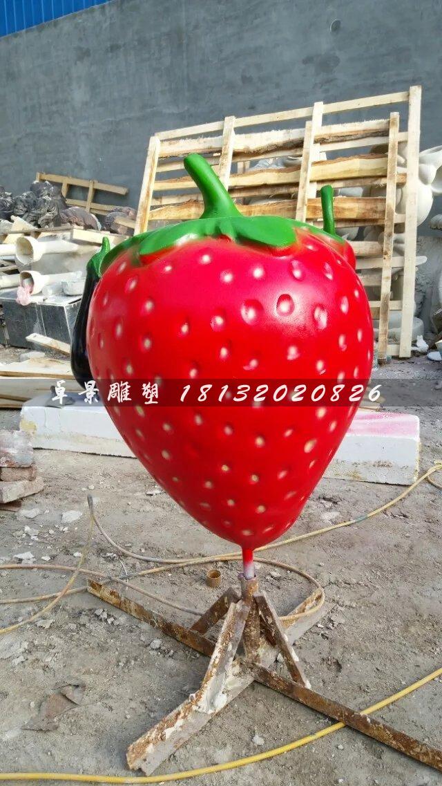 玻璃鋼草莓雕塑，玻璃鋼水果雕塑 (2)