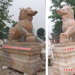 石雕麒麟雕塑，石頭麒麟雕塑，麒麟石雕