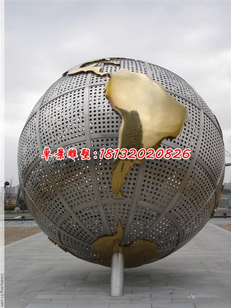 不銹鋼地球雕塑，不銹鋼地圖雕塑
