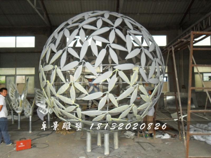 不銹鋼球形雕塑，不銹鋼抽象球雕塑