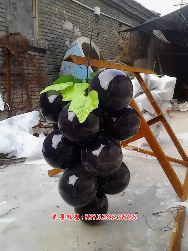 玻璃鋼葡萄雕塑，玻璃鋼水果雕塑