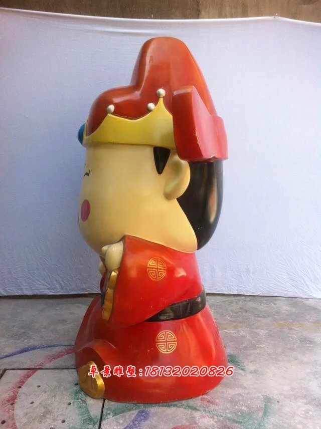 玻璃鋼財神雕塑，玻璃鋼卡通財神雕塑
