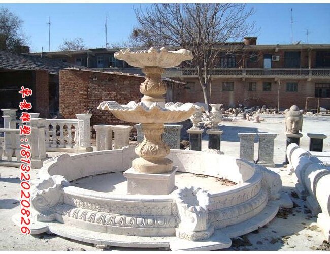 石雕噴泉，大理石噴泉雕塑