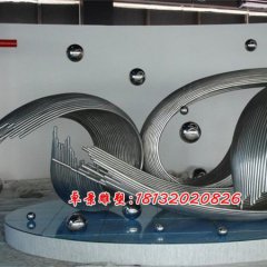 不銹鋼抽象雕塑，不銹鋼企業(yè)雕塑