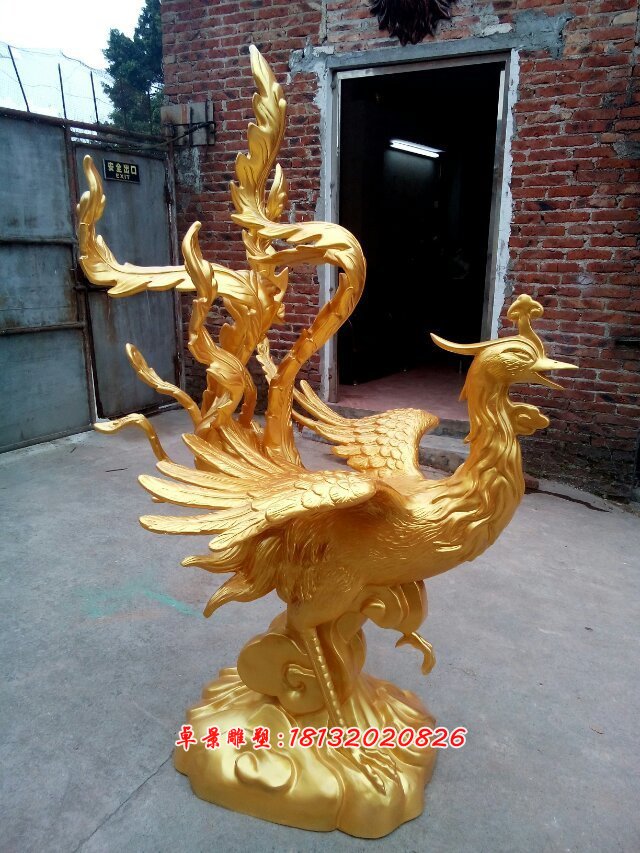 玻璃鋼鳳凰雕塑，仿真鳳凰雕塑 (1)