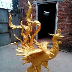 玻璃鋼鳳凰雕塑，仿真鳳凰雕塑