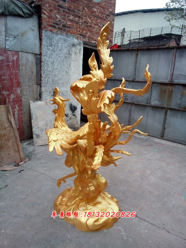 玻璃鋼鳳凰雕塑，仿真鳳凰雕塑 (3)