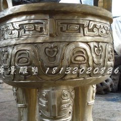 三足圓鼎，鑄銅三足圓鼎