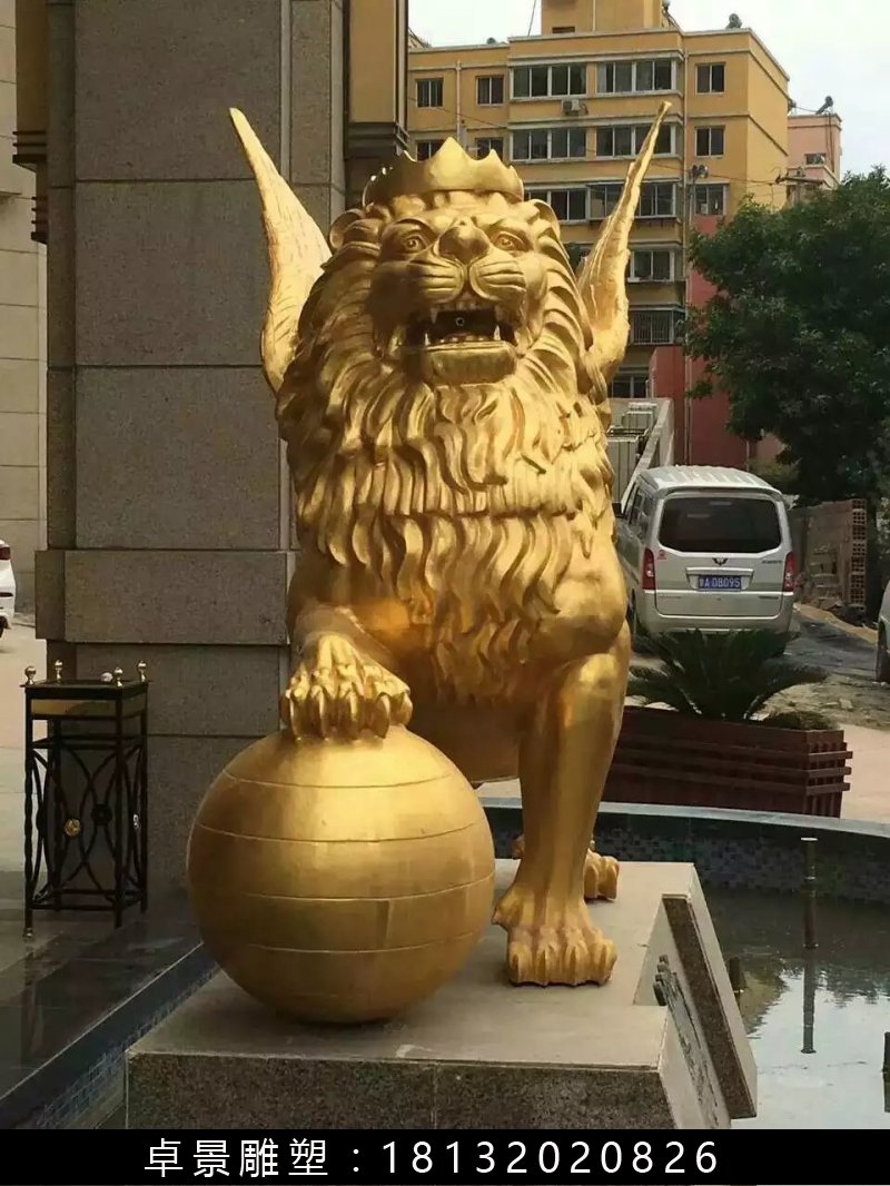 飛獅銅雕，鑄銅飛獅雕塑 (4)