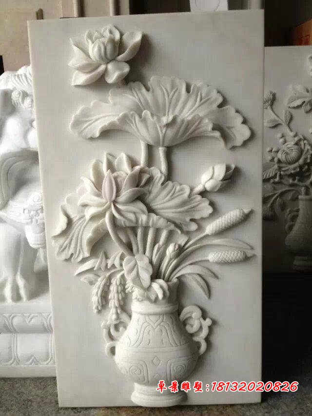 石浮雕花，鮮花浮雕 (1)