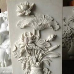 石浮雕花，鮮花浮雕