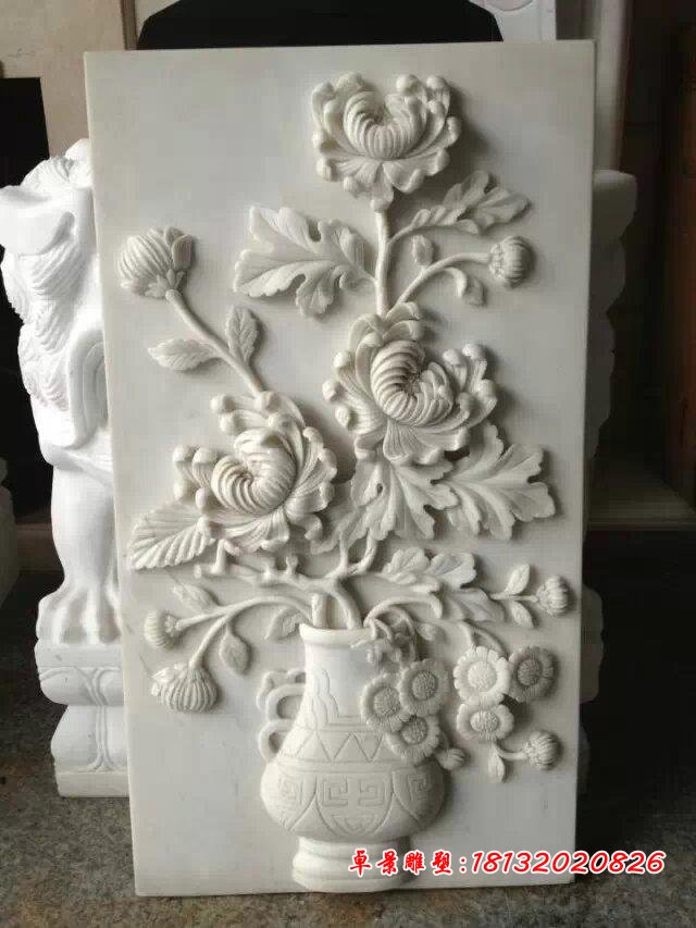 石浮雕花，鮮花浮雕 (2)