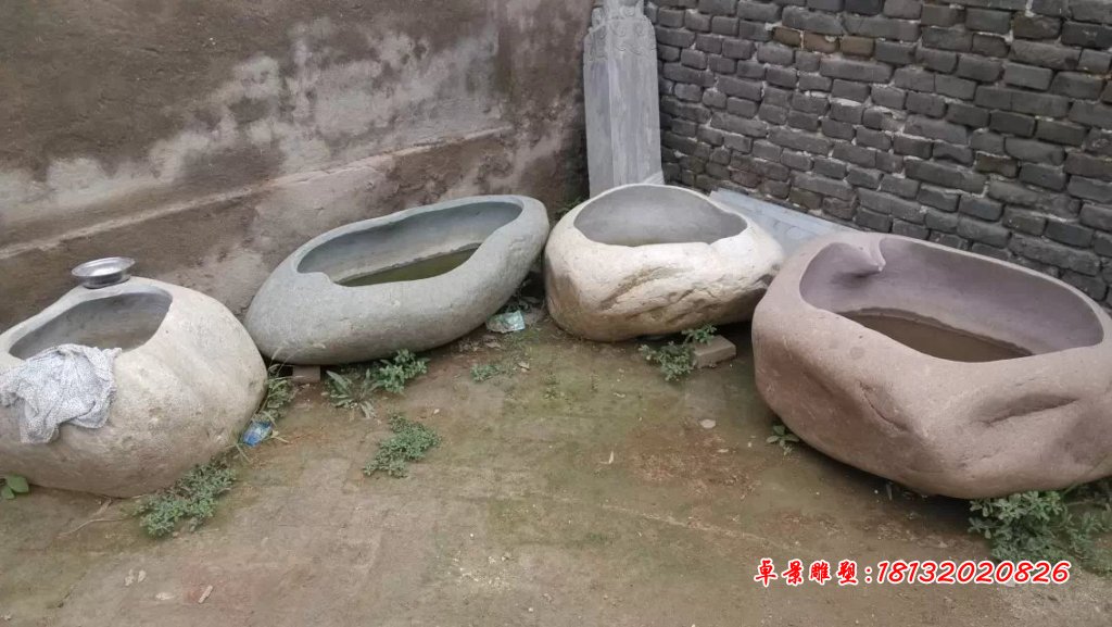 大理石花盆，石水盆 (3)