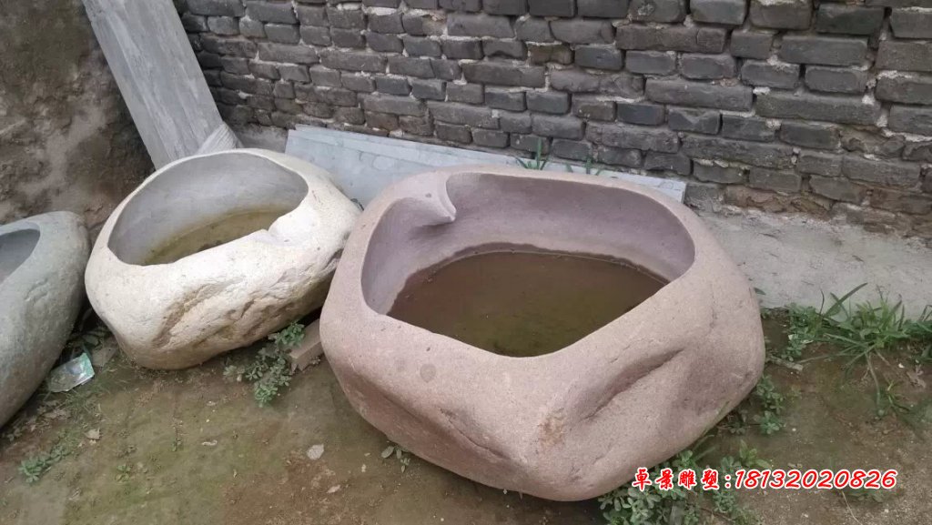 大理石花盆，石水盆 (4)