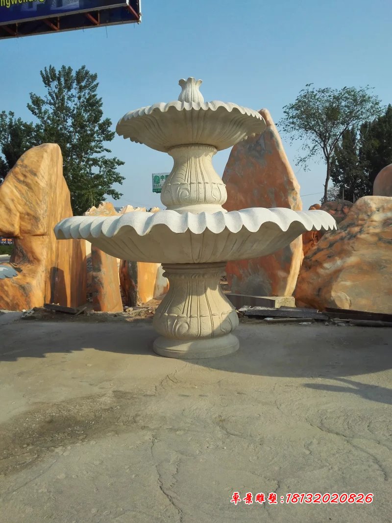 大理石噴泉，兩層石噴泉 (2)
