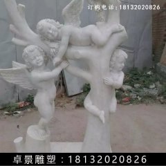 小天使石雕，漢白玉小天使雕塑