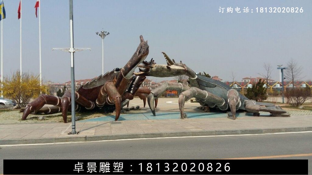 玻璃鋼螃蠏雕塑，仿真螃蠏雕塑