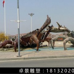 玻璃鋼螃蠏雕塑，仿真螃蠏雕塑