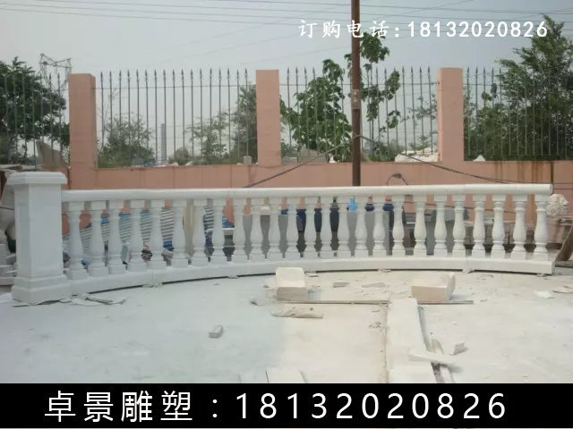 石欄桿，漢白玉石欄桿雕塑 (5)