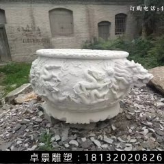 石水缸，漢白玉水缸雕塑