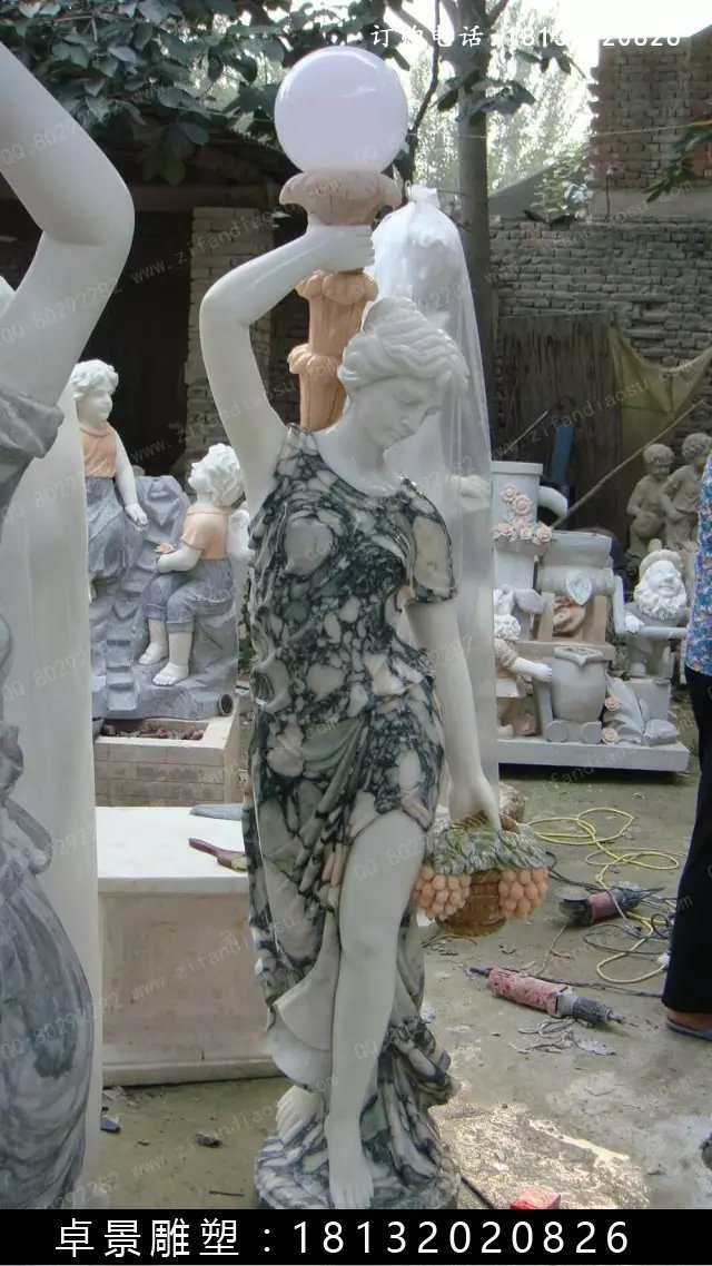 侍女石雕，侍女石燈 (2)