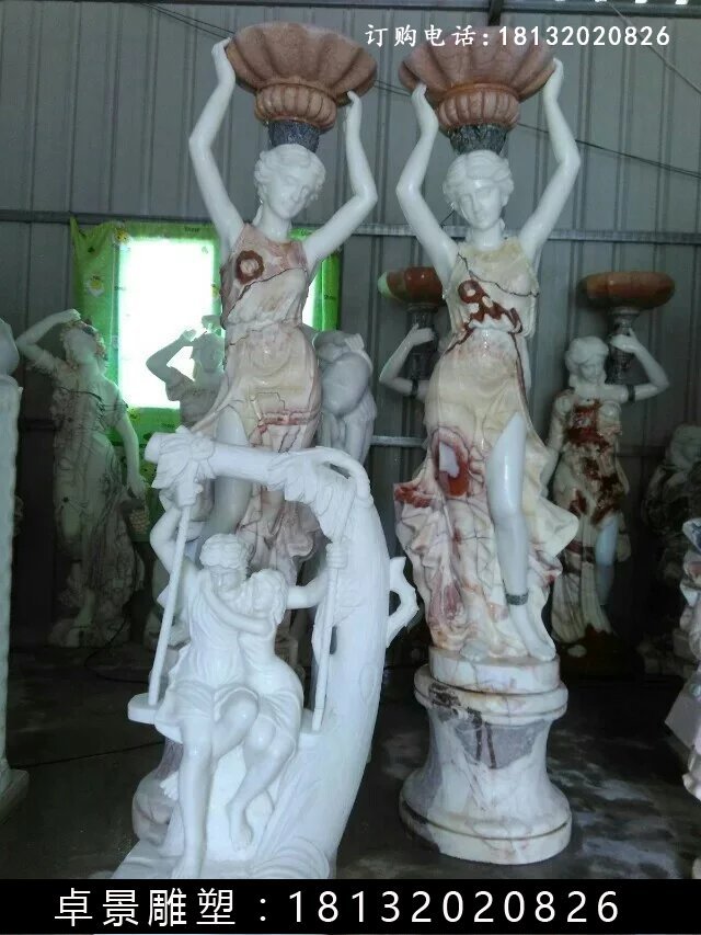 西方美女石燈，美女雕塑 (2)