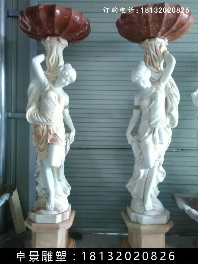 西方美女石燈，美女雕塑 (4)