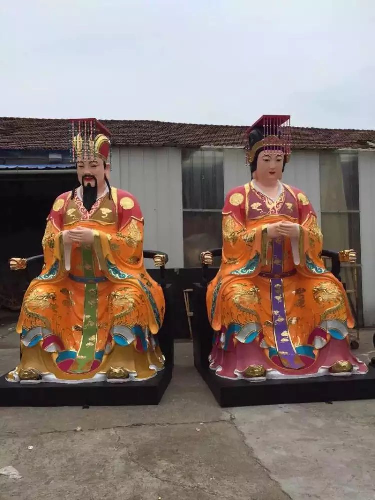 玻璃鋼玉帝王母雕塑，玻璃鋼彩繪神仙雕塑