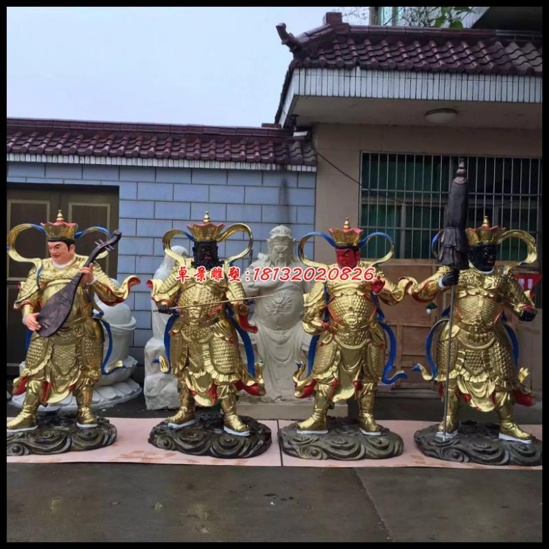 四大天王銅雕，彩繪四大天王雕塑