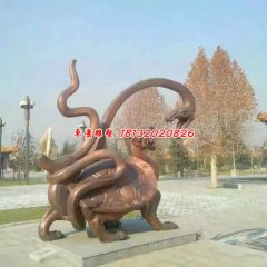 龍龜銅雕，公園龍龜?shù)袼? width=