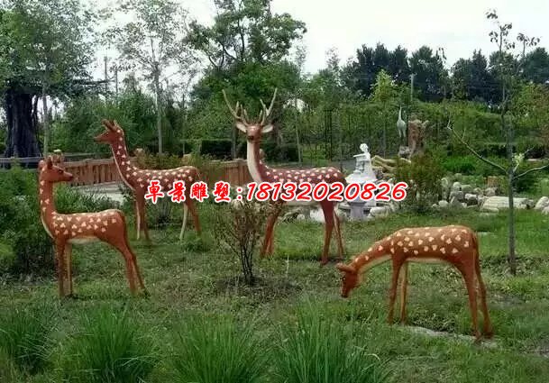 玻璃鋼梅花鹿雕塑，玻璃鋼仿真動物雕塑 (2)