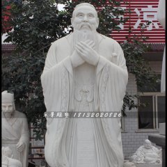 孔子石雕，漢白玉孔子雕塑，校園名人石雕