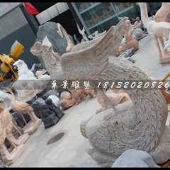 孔雀石雕，大理石孔雀雕塑