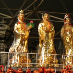 西方三圣銅雕，三圣銅雕