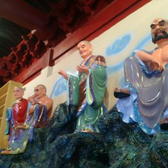 玻璃鋼十八羅漢雕塑，玻璃鋼彩繪羅漢雕塑