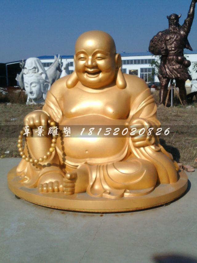 彌勒佛銅雕，貼金銅彌勒佛雕塑，笑面佛銅雕