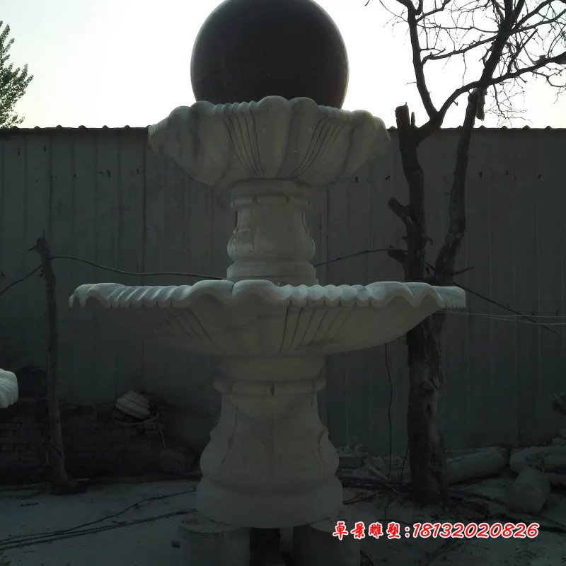 風(fēng)水球石雕，兩層風(fēng)水球雕塑 (1)