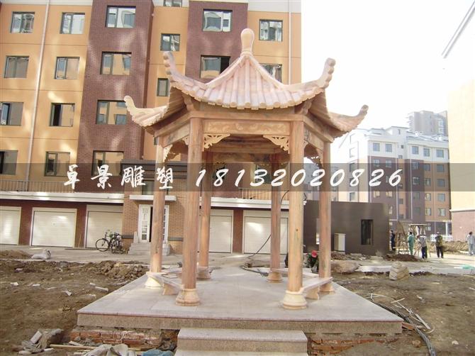 晚霞紅石涼亭，公園涼亭 (1)