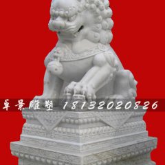 石獅子雕塑，漢白玉獅子雕塑