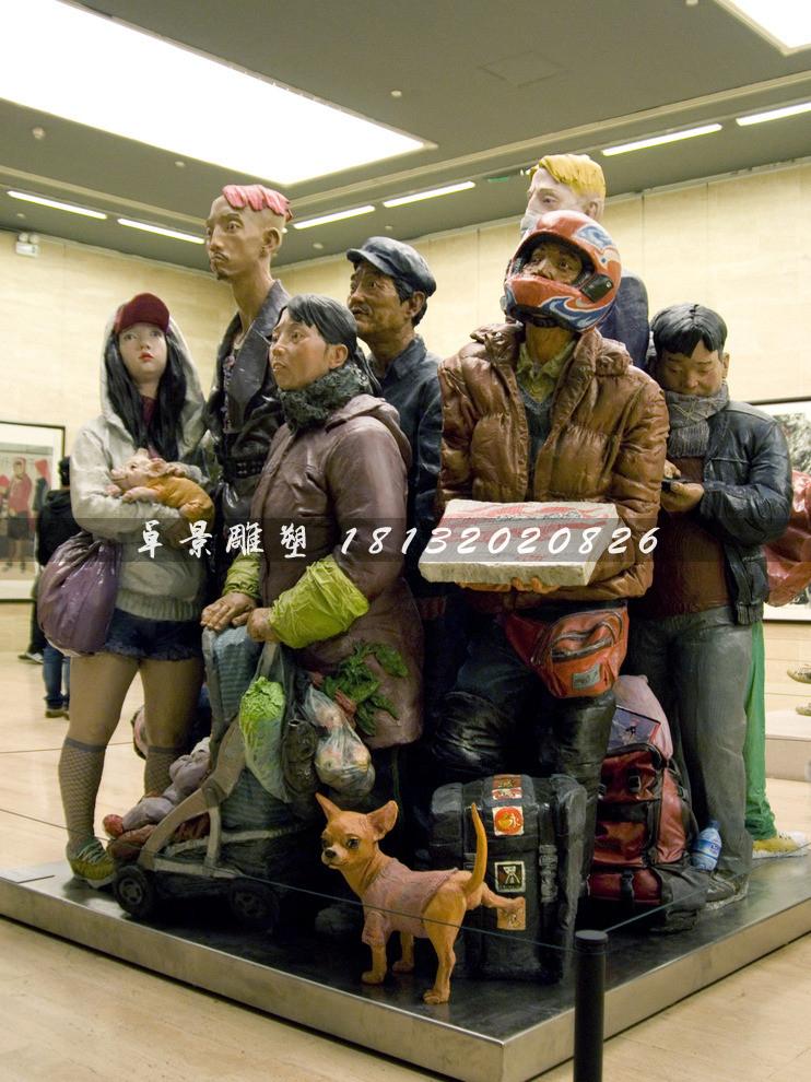 玻璃鋼人物雕塑，玻璃鋼廣場雕塑