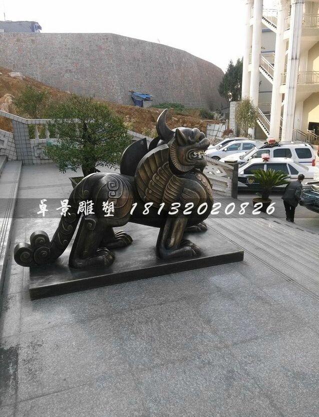 獨角獸銅雕，法院獨角獸雕塑
