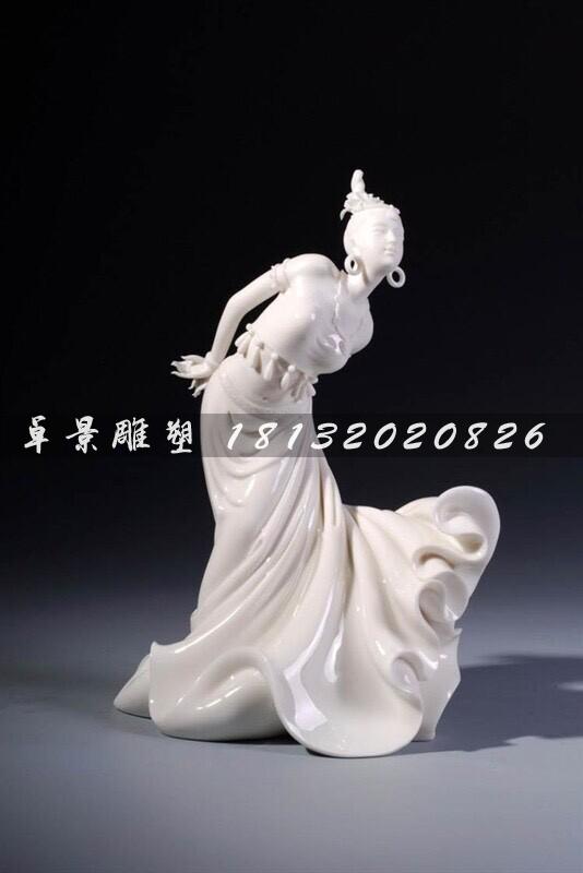 美女跳舞石雕，漢白玉美女雕塑