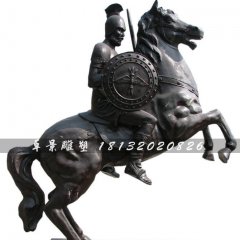 西方古典戰(zhàn)士銅雕，廣場古典人物雕塑