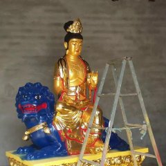 玻璃鋼文殊菩薩雕塑，玻璃鋼彩繪文殊菩薩雕塑