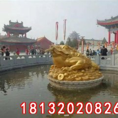 金蟾銅雕，招財金蟾銅雕