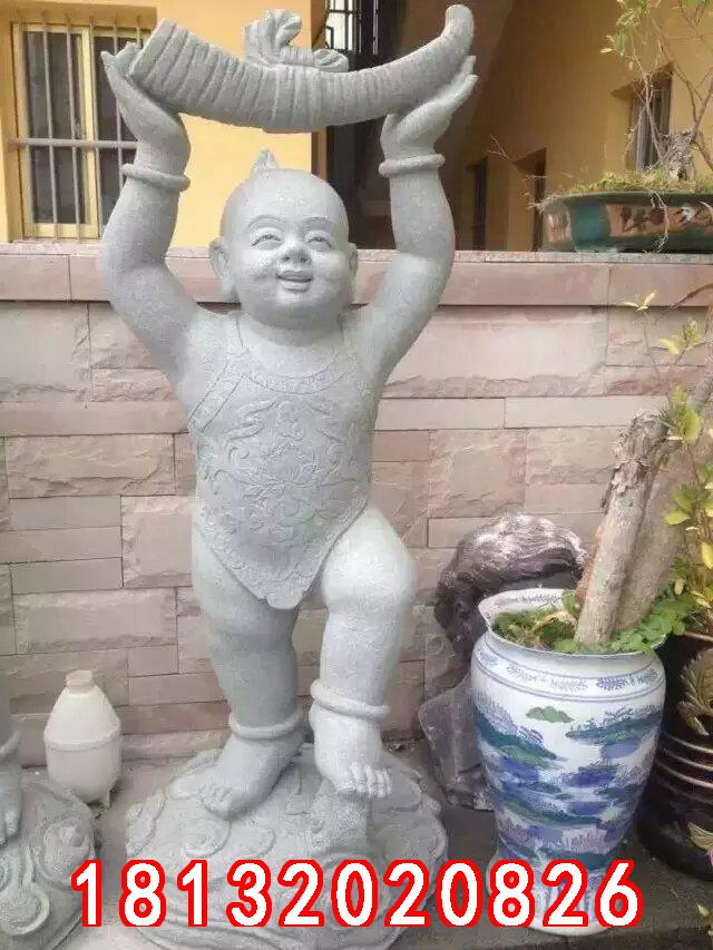 小孩石雕，善財(cái)童子石雕 (1)