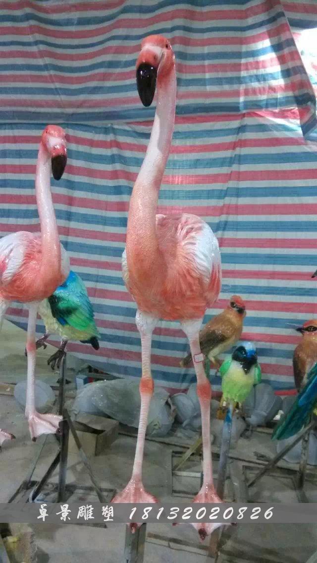 玻璃鋼火烈鳥雕塑，仿真火烈鳥雕塑
